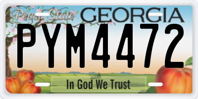 GA license plate PYM4472