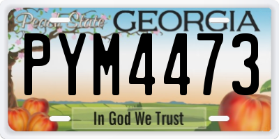 GA license plate PYM4473