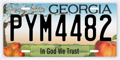 GA license plate PYM4482