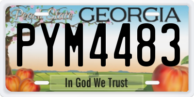 GA license plate PYM4483