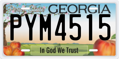 GA license plate PYM4515