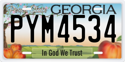 GA license plate PYM4534
