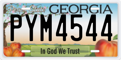 GA license plate PYM4544