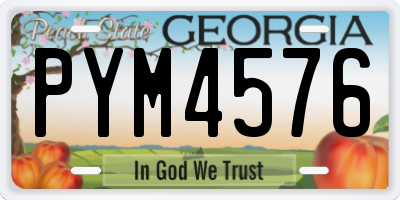 GA license plate PYM4576