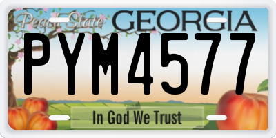 GA license plate PYM4577