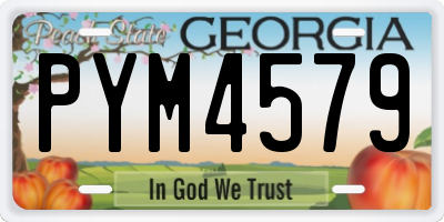 GA license plate PYM4579