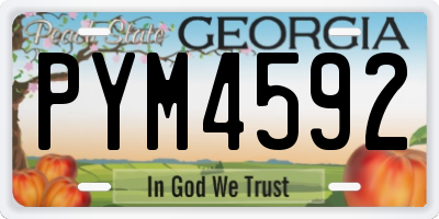 GA license plate PYM4592