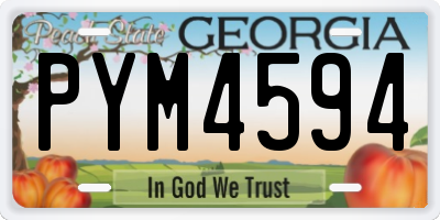 GA license plate PYM4594