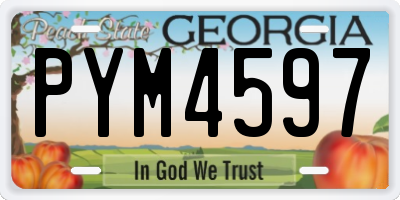 GA license plate PYM4597