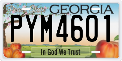 GA license plate PYM4601