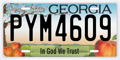 GA license plate PYM4609