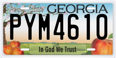 GA license plate PYM4610