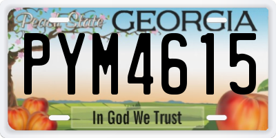 GA license plate PYM4615