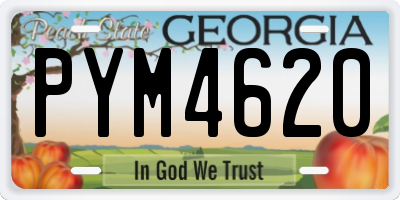 GA license plate PYM4620