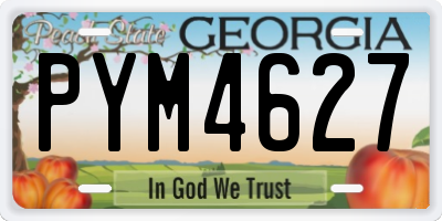 GA license plate PYM4627