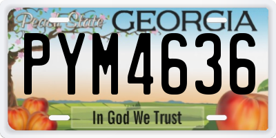 GA license plate PYM4636