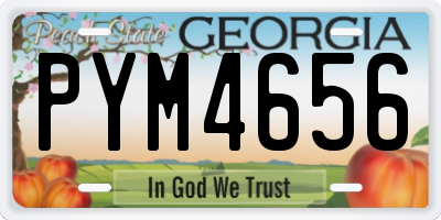 GA license plate PYM4656