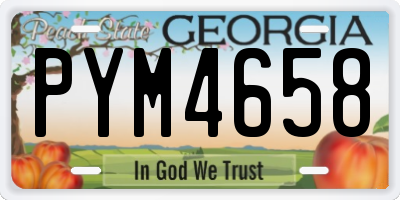 GA license plate PYM4658
