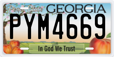 GA license plate PYM4669