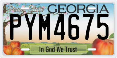 GA license plate PYM4675