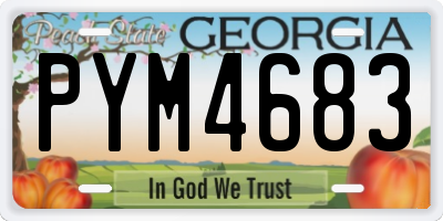 GA license plate PYM4683