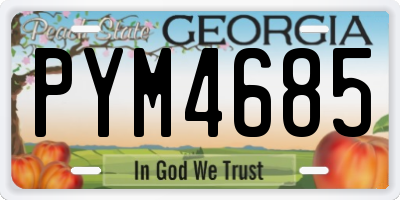 GA license plate PYM4685