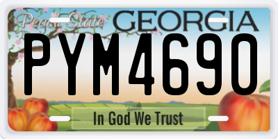 GA license plate PYM4690