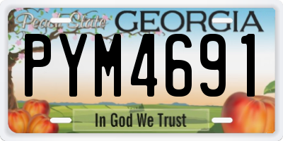 GA license plate PYM4691