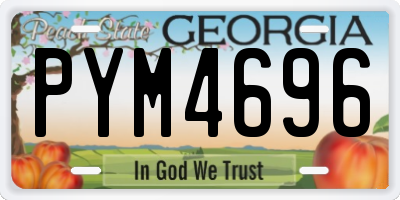 GA license plate PYM4696