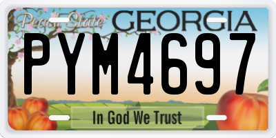 GA license plate PYM4697
