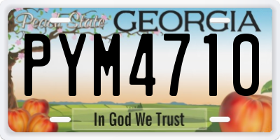 GA license plate PYM4710