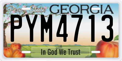 GA license plate PYM4713