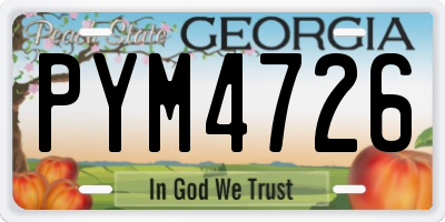 GA license plate PYM4726