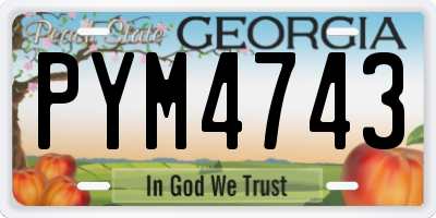 GA license plate PYM4743