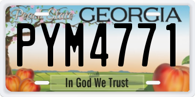 GA license plate PYM4771