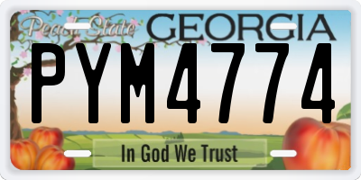 GA license plate PYM4774