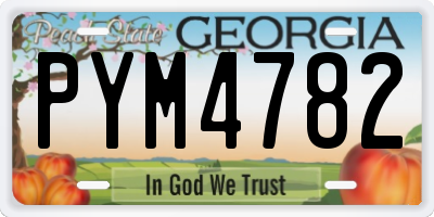 GA license plate PYM4782