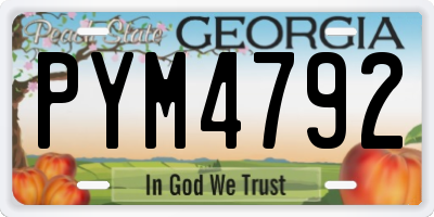 GA license plate PYM4792