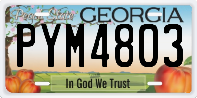 GA license plate PYM4803