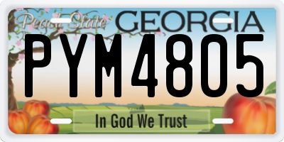 GA license plate PYM4805