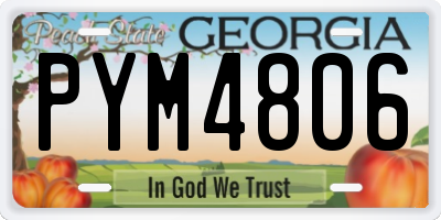 GA license plate PYM4806