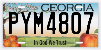 GA license plate PYM4807
