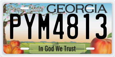 GA license plate PYM4813