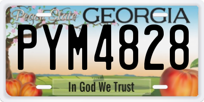 GA license plate PYM4828