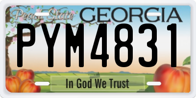 GA license plate PYM4831
