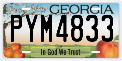GA license plate PYM4833