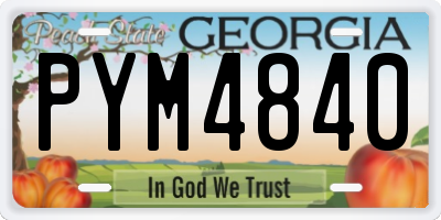 GA license plate PYM4840