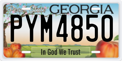 GA license plate PYM4850