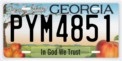 GA license plate PYM4851