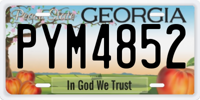 GA license plate PYM4852